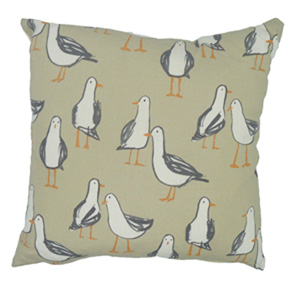 Seagulls, Taupe - (45cm x 45cm) Cushion